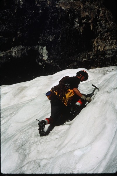 Nearing the top of the Teton glacier.  My trusty big bird is back fo...