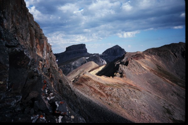 Looking northwest from the lower portions of Wetterhorns north face a...