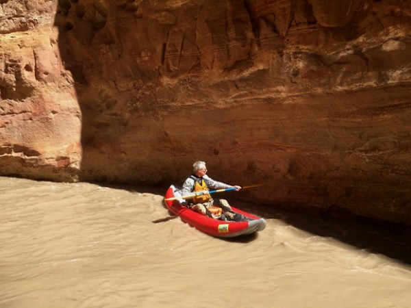 Paddling into the light.