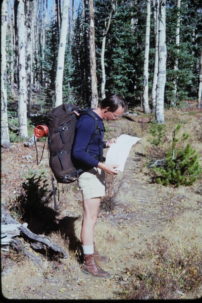 Carlos reviewing the topo map early in the journey.