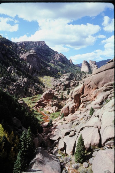 Looking down into Lost Creek from the high pass where the Denver Water...