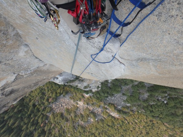 Looking down from Pitch 6 anchor.