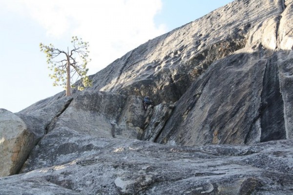 Humping the flake after the overhang...end of route almost