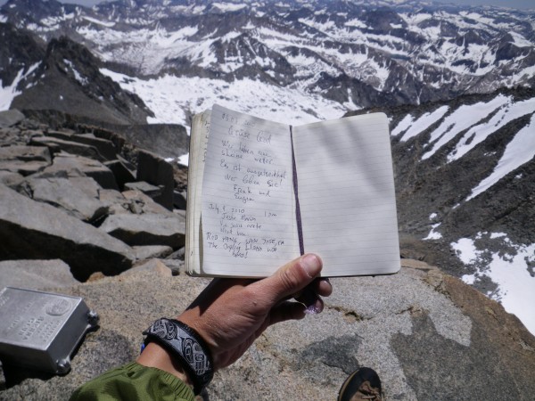 Mt. Sill summit register :&#41;