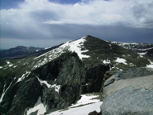 Darton from Unnamed 12,095' - the route desribed goes up the right sid...