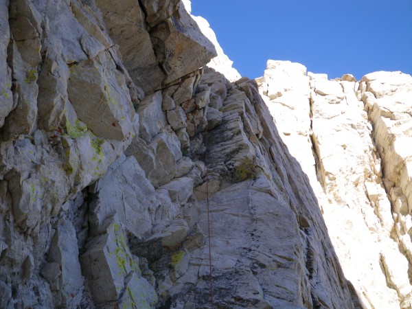 First pitch of North Arete &#40;5.6&#41; -- Justin's lead