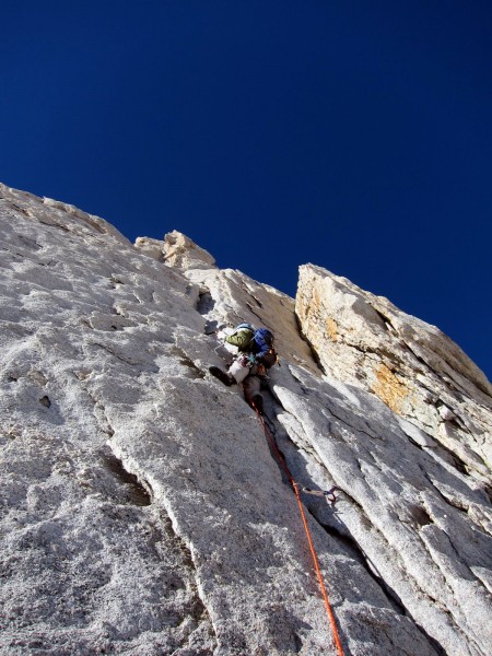 Me leading first pitch &#40;5.7 crack / flakes&#41;