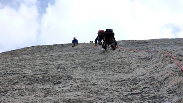 Ry and Saw on the 3rd pitch.  Photo by Dave