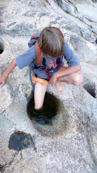 Some of the potholes are pretty deep.  Photo by Dave.