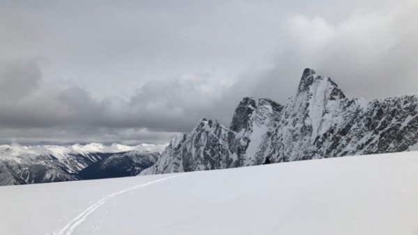 2.1 pretty much at the highpoint with what is left of mt. tupper's mul...