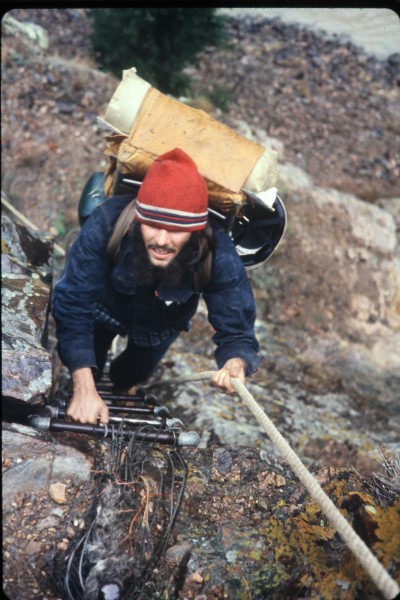 Charlie heading down the fishermans ladder we came across on our de...