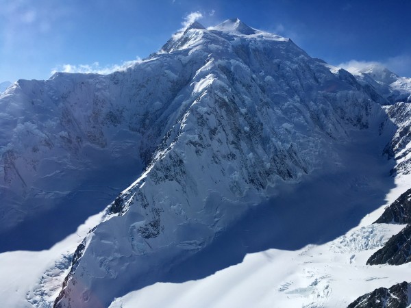 East Ridge of Mt Logan as seen from one of the helicopters that rescue...