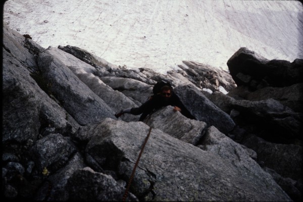 John is following a pitch higher up Stettners Ledges.