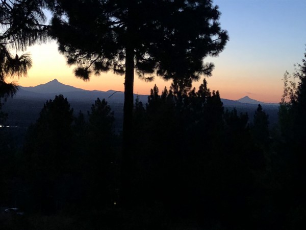 Mt. Jefferson on the left, Hood on the right.