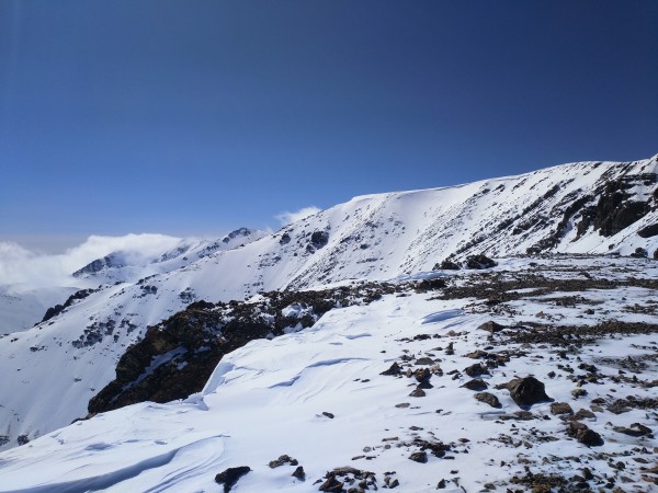 Muz Taus true summit is about 1km beyond the rocky outcrop left of ce...