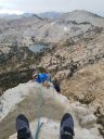 Getting my son up Cathedral Peak. - Click for details