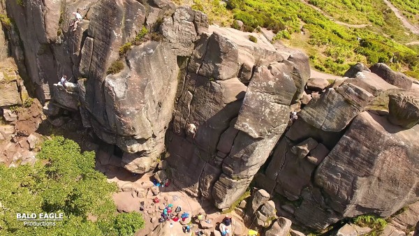 Johnny Dawes on Chalkstorm E3 hands free at the Roaches