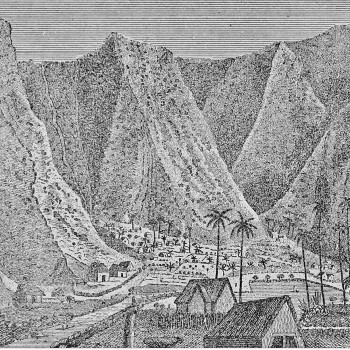 a sketch of waipi'o valley by william ellis in about 1823