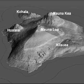 the five volcanoes that comprise the big island of hawai'i