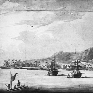 Drawing of Kealakekua Bay during Cook's third and final voyage &#40;1779&#41;