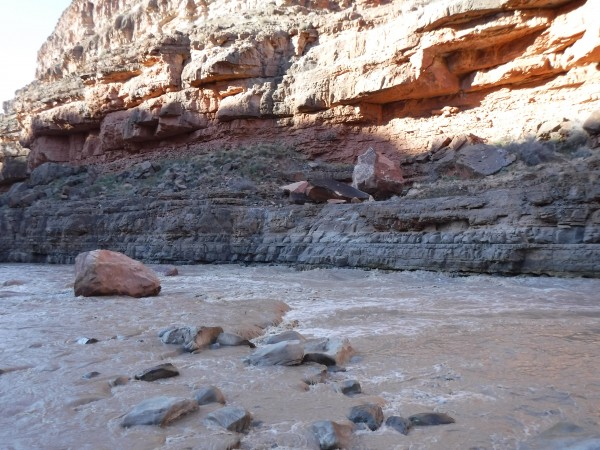 This was a little scary. Water is moving quite fast by the wall.