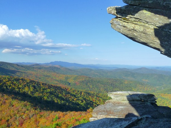 The view from the top of Hawksbill in the Linville Gorge.