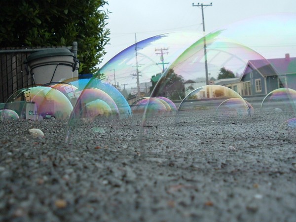 Big bubbles shot lying on the ground. Paul Humphrey.