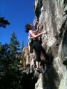 Climbing with Jim and Annie at the Pool Wall - Click for details