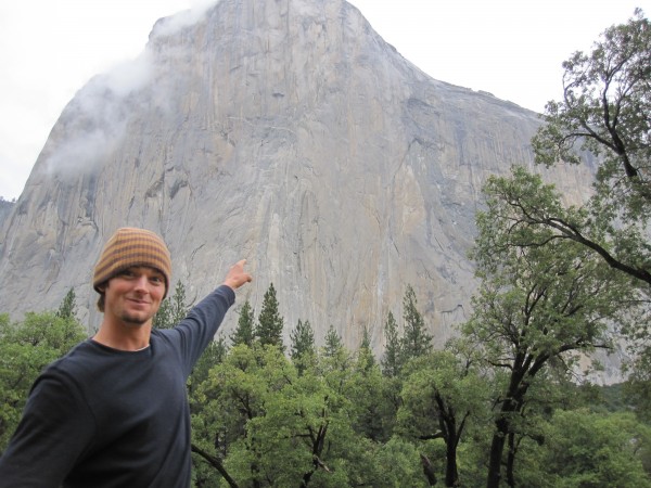 Pointing up at El Capitan - Wow its big!