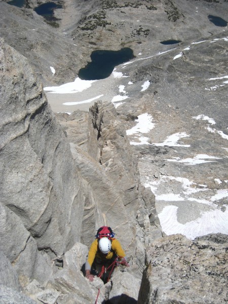 Easier climbing near the top