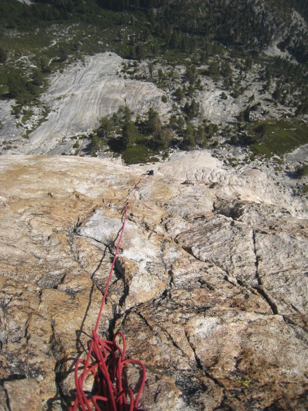 Top of the face climbing pitch