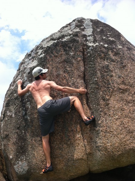 Bouldering in Guarda, Brazil.