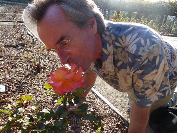 Stopping to smell the few precious roses.