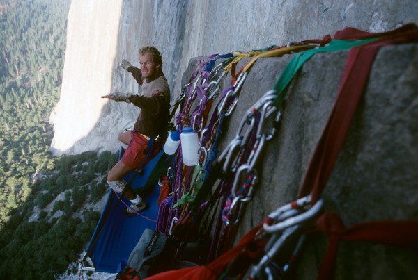 Rob Slater at the California Zone bivy. First ascent of Scorched Earth...