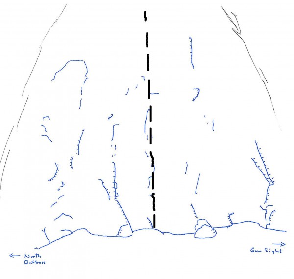 Middle Cathedral Rock North Face Apron.  First Topo, 1973