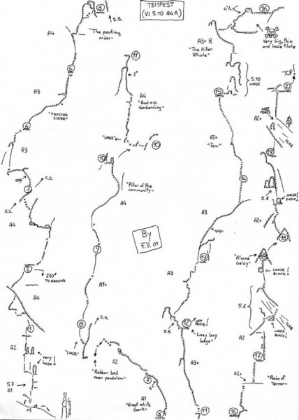 This is the topo I used on the route, thanks to VALERIO FOLCO from Ita...