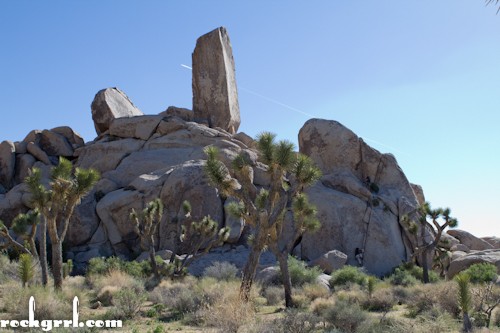 Climbing around Headstone, Ryan Campground