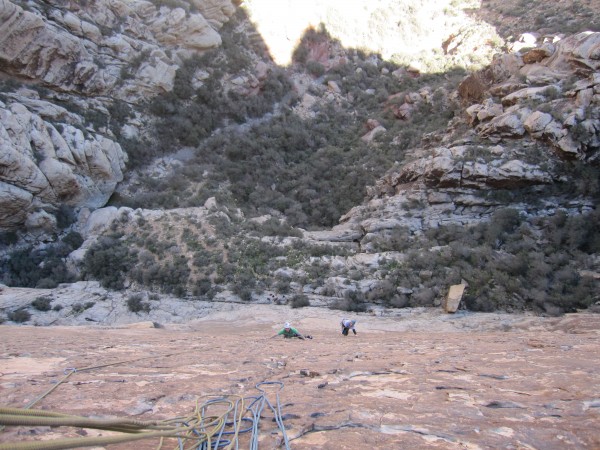 Alex and Joe seconding on the Rock Warrior.