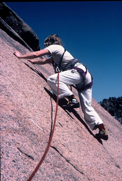 Anne Carrier following pitch two, the 5.9 friction traverse. for many ...