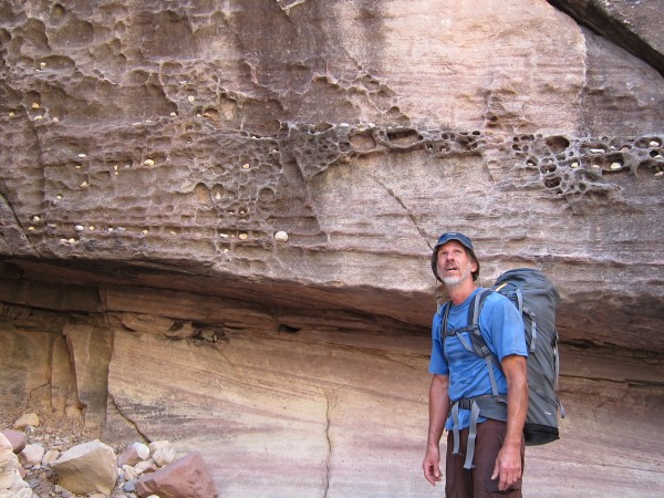 Loved this hueco'd boulder.  There was one rock in one of the holes th...