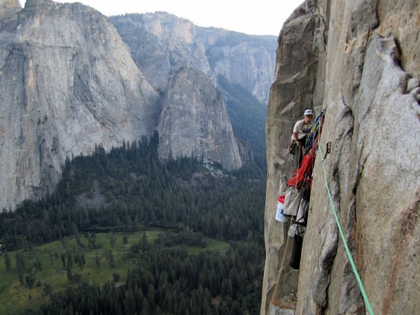 Hanging out at the belay.