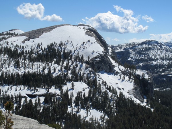 Drug Dome and Mariuolumne Dome have a while to go before the snow on t...