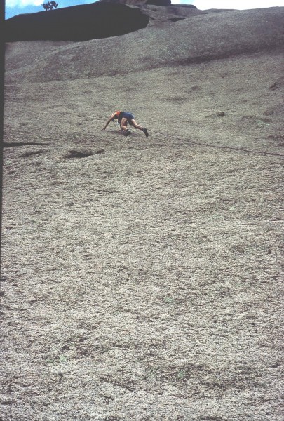 Looking up pitch #2. Gary Molzan in the lead.