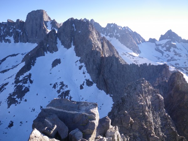 Mt. Gayley and Mt. Sill, from the summit of Temple Crag.