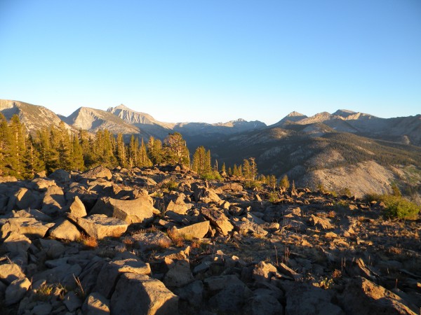 Volcanic rubble at last light