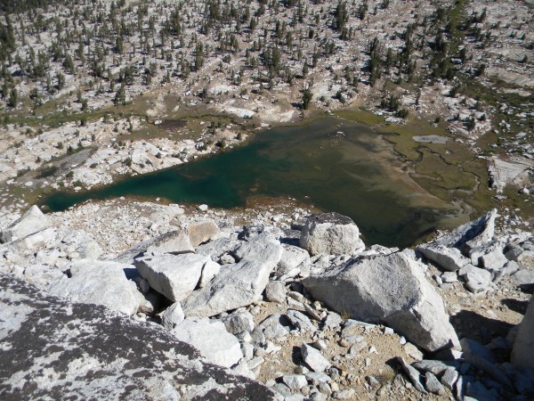 Looking down at base camp