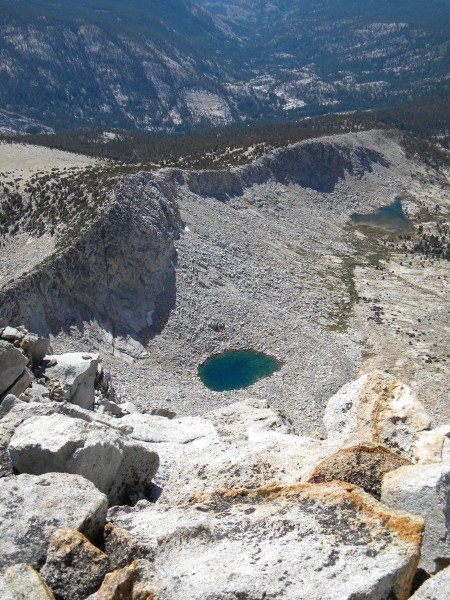 Looking back down the approach and base camp