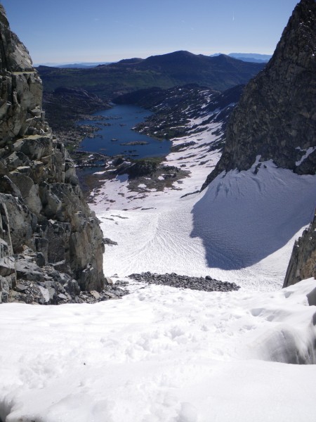 Garnet Lake, from the start of the route &#40;loose chute&#41;