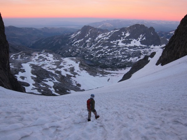 Me descending Ritter / Banner saddle