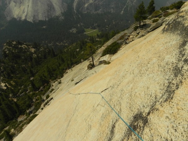 2nd belay of crest jewel, looking at start tree